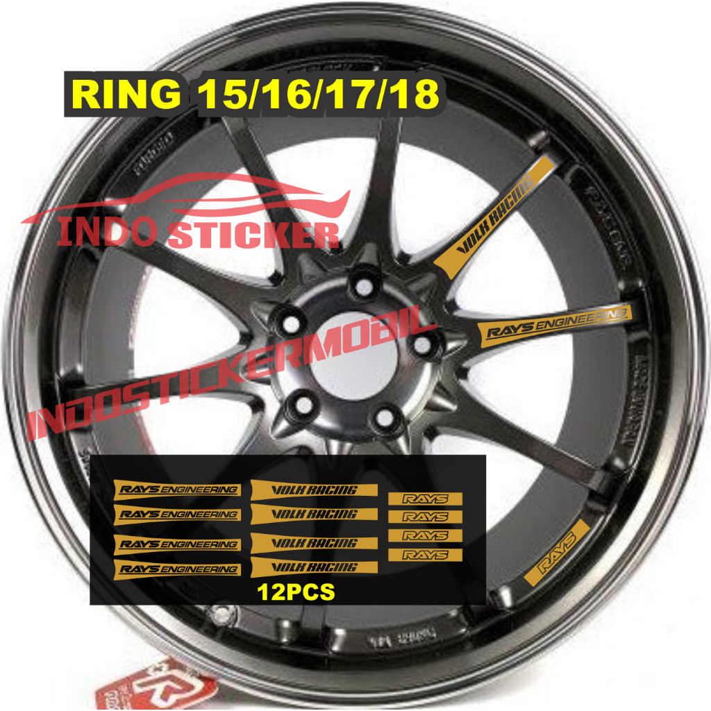 Volk racing Wheel ขอบรถ สติ๊กเกอร์ล้อรังสีขับรถ Volk Rays Ce28 แหวน 15 16 17 18 12 ชิ้น - รูปที่ 4