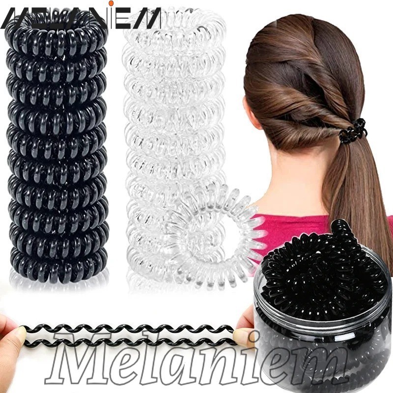 Sfse - เกลียว Scrunchies - สายโทรศัพท์ ยางรัดผม - หางม้า ที่รัดผม - เชือกหัวยืดหยุ่น - ไม่มีร่องรอย, ยืดหยุ่น - เครื่องประดับผมพื้นฐานทุกวัน