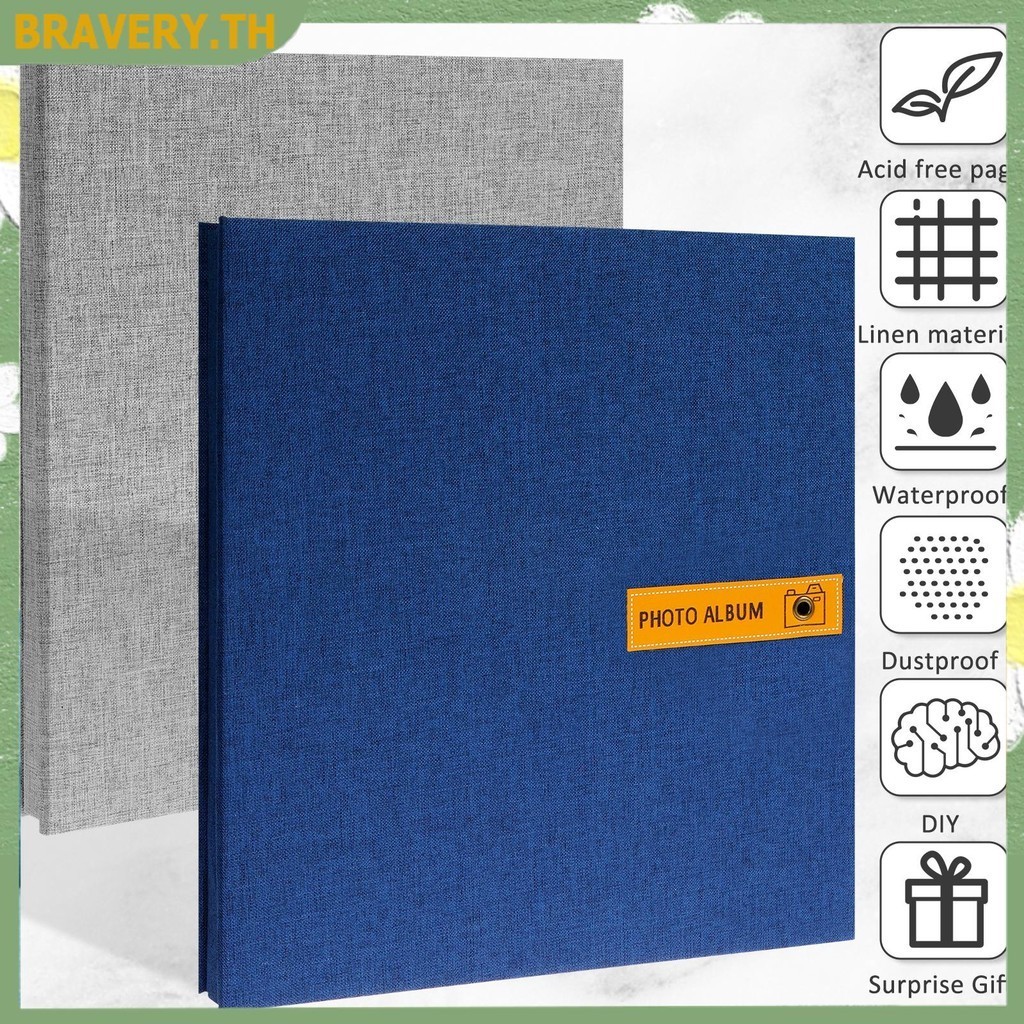 อัลบั้มรูปภาพ ผ้าลินิน มีกาวในตัว ขนาดใหญ่ 40 หน้า พร้อมปากกา 4x6 นิ้ว 5x7 นิ้ว 8x10 นิ้ว สําหรับสมุ