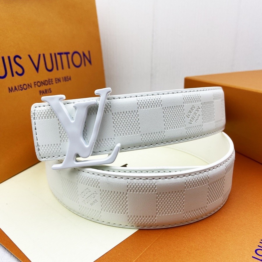 ♞,♘,♙Men's Belts LV Leather belt for buiness 3.8cm width without box bozhu-2114542128