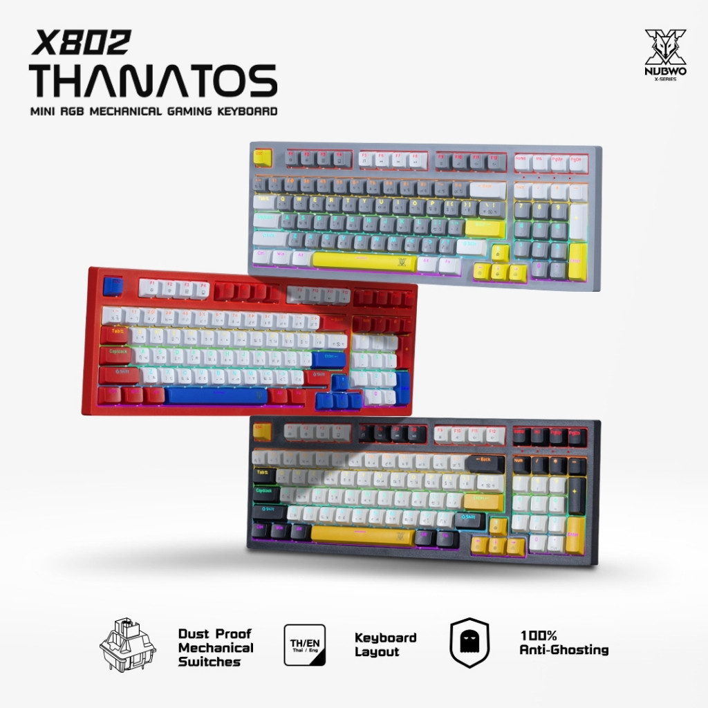 [ประกัน 2 ปี] NUBWO X802 Mechanical MINI RGB คีย์บอร์ดเกมมิ่ง-HITECHubon