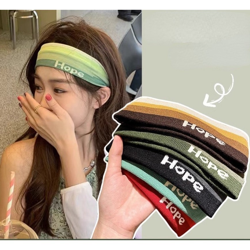ที่คาดผม แบบยืดหยุ่น แฟชั่นสําหรับผู้หญิง ผู้ชาย วิ่ง ฟิตเนส โยคะ ที่คาดผม ยืด แต่งหน้า เครื่องประดับผม