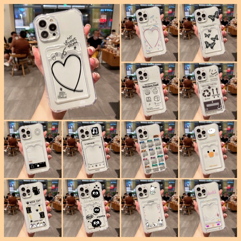 TPU เคส for Vivo Y17s Y02 Y17 Y11 Y12 Y15 Y02s Y16 Y21 2021 Y15S Y15A Y21S Y33S Y12a Y22s Y12S Y20 เคสโทรศัพท์แบบมีการ์ด