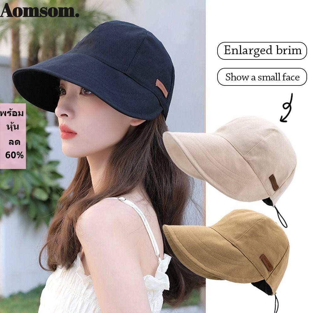 Aomsom หมวกบักเก็ต กันแดด แบบพกพา พับได้ แฟชั่นฤดูร้อน