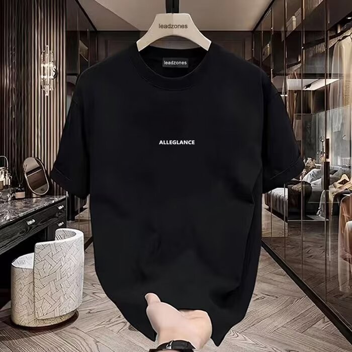 ฤดูร้อนผู้ชายลําลองแขนสั้นเสื้อยืดผู้ชายอินเทรนด์พิมพ์เสื้อยืดผู้ชาย All-Match Slim-Fit เสื้อยืด