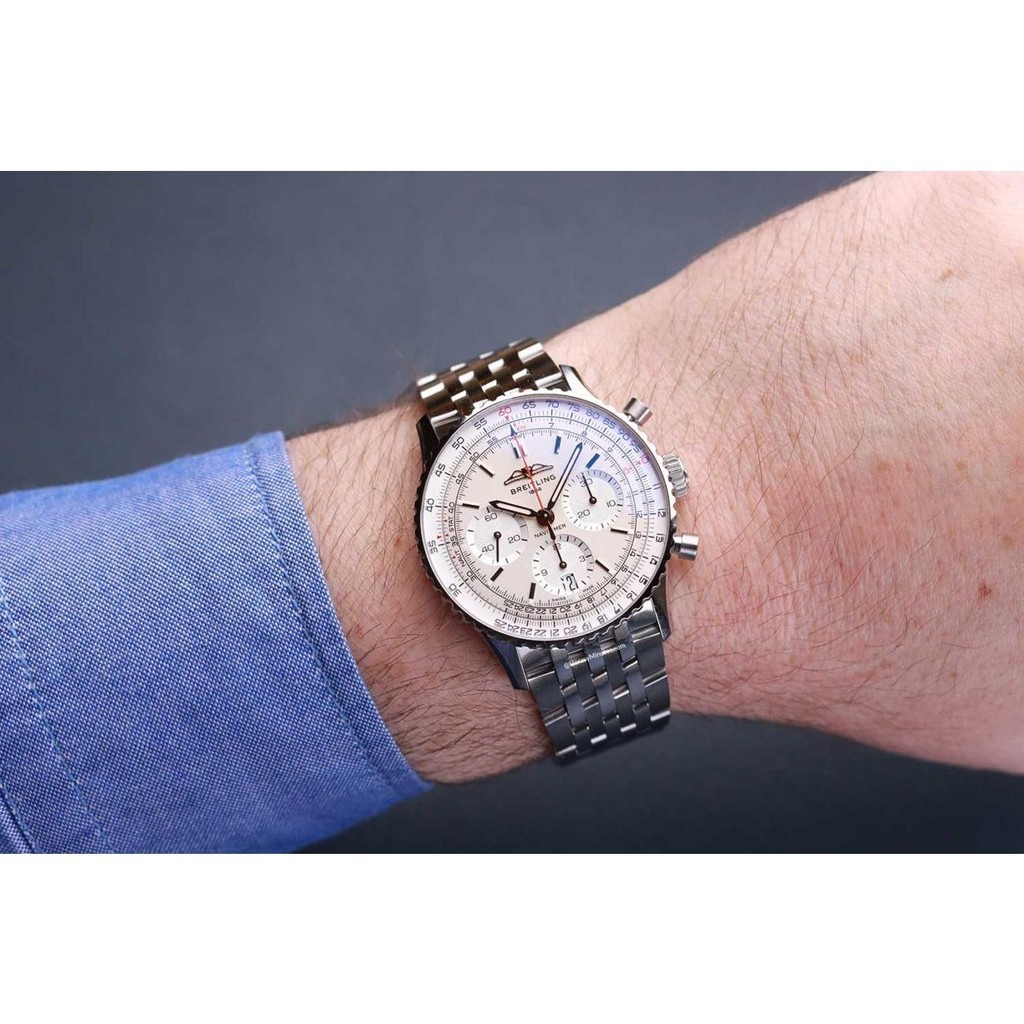 Breitling Aviation Chronograph B01 นาฬิกาข้อมือ สายสแตนเลส 41 มม. สําหรับผู้ชาย0139211G1 G1A1