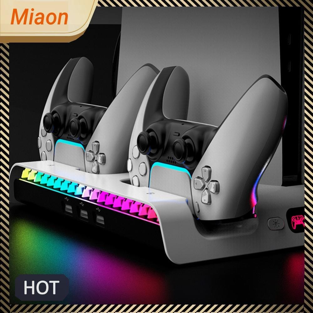 Miaon~ ฐานชาร์จควบคุมเครื่องทําความเย็น ไฟ RGB สําหรับ PlayStation5 Slim Console