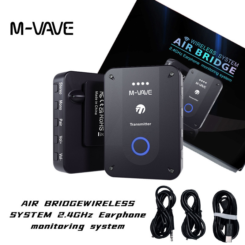 M-vave WP-9 ใหม่ล่าสุด ระบบมอนิเตอร์ไร้สาย 2.4GHz ระบบตรวจสอบหูฟัง ตัวรับส่งสัญญาณ แบบชาร์จไฟ ตัวรับสัญญาณสเตอริโอ โมโน และฟังก์ชั่นปิดเสียง