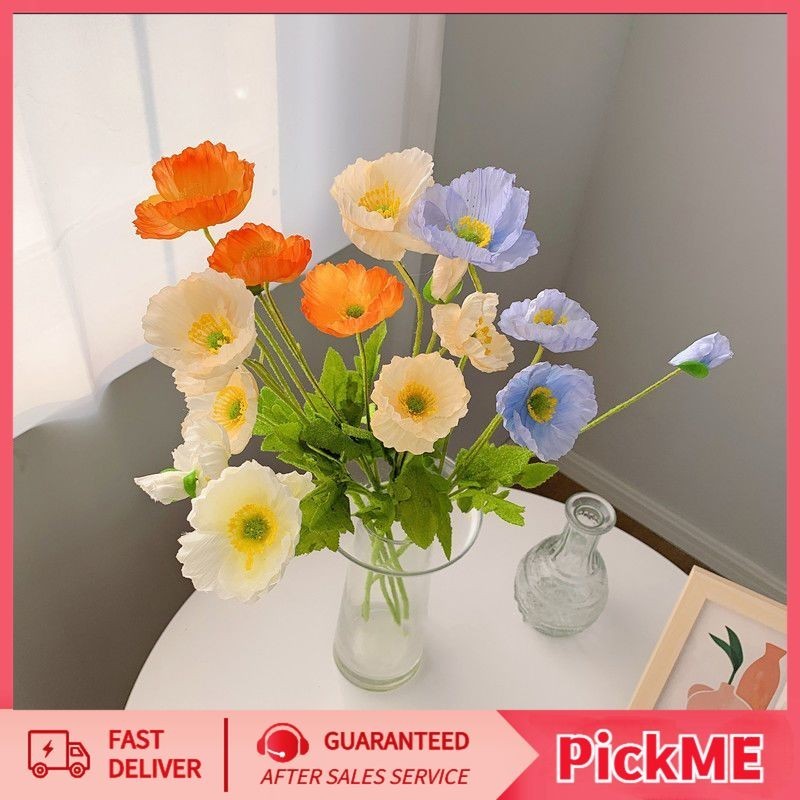 🌺YTL🌺ช่อดอกป๊อปปี้ประดิษฐ์ ดอกไม้ประดิษฐ์ดอกป๊อปปี้ปลอมสไตล์เกาหลี