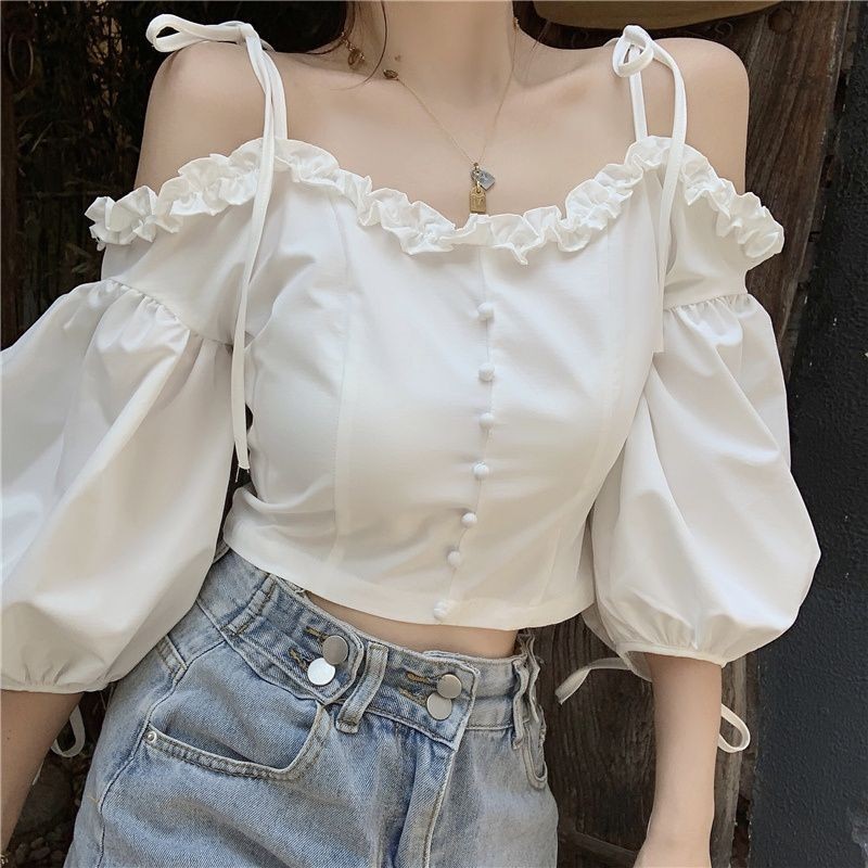 เสื้อสายเดี่ยว ประดับโบว์น่ารัก ลดอายุ เข้ากับทุกการแต่งกาย แฟชั่นฤดูร้อน สไตล์แฟรี่ สําหรับผู้หญิง