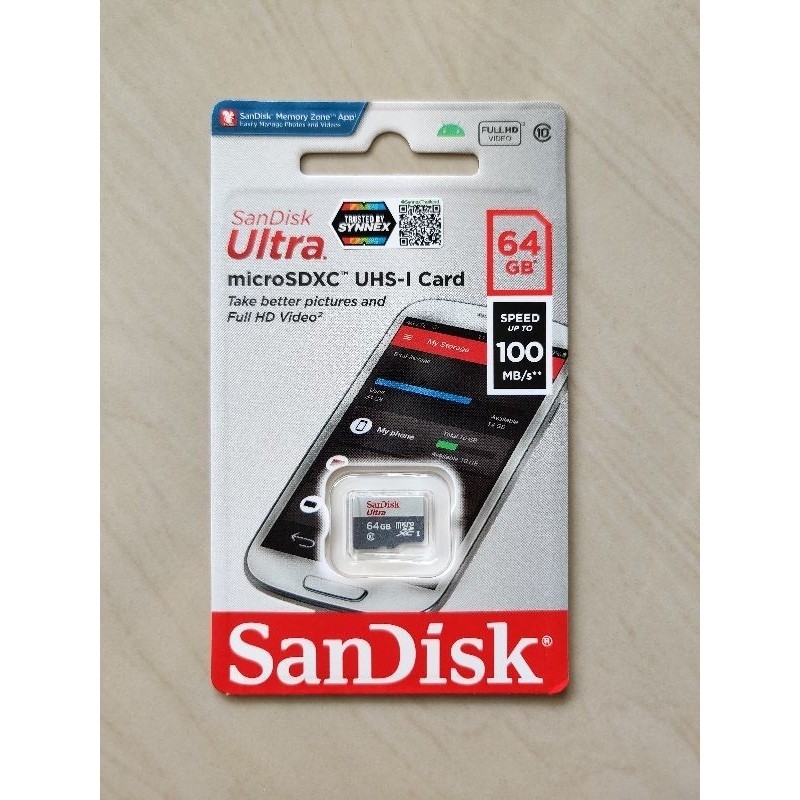 Memory Card SanDisk Ultra Micro SDcard Class10 64GB เมมโมรี่การ์ด กล้องวงจรปิดไร้สาย ของแท้ ประกัน S