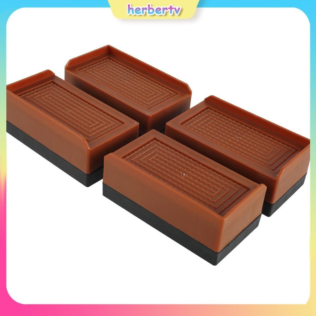 4 แพ็คเตียงเฟอร์นิเจอร์ Risers Heavy Duty ปรับโต๊ะยกขา Extender พร้อมแผ่นกันลื่นรองรับสูงสุด 1102 ปอนด์ SHOPSBC3700