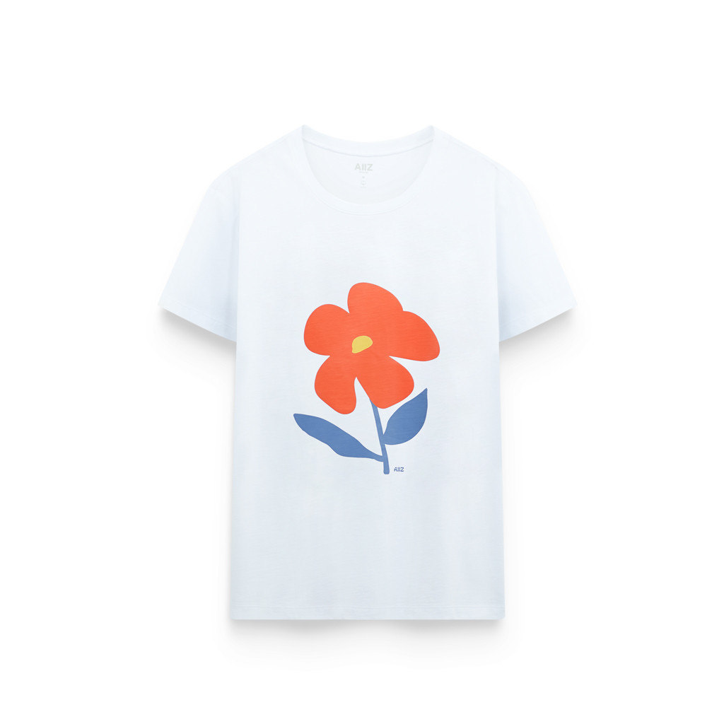 AIIZ (เอ ทู แซด) - เสื้อยืดคอกลมผู้หญิง พิมพ์ลายกราฟิก Women's Flower Graphic T-Shirt