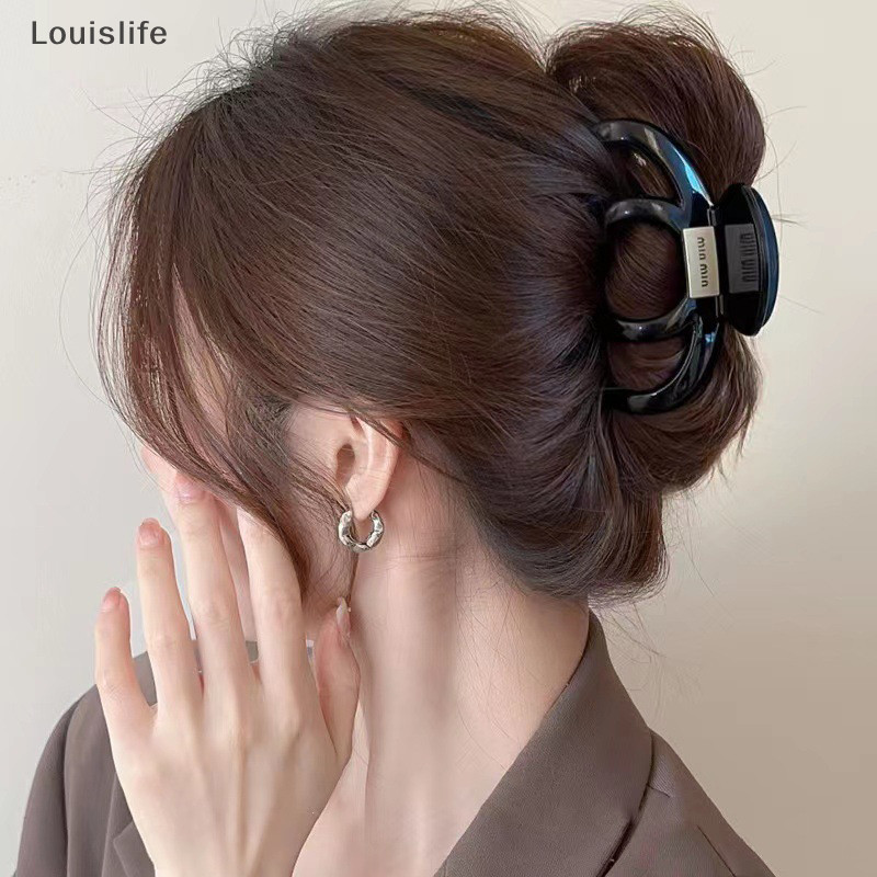 Llph ฤดูร้อน ฤดูใบไม้ร่วง สี ขนาดใหญ่ กิ๊บหนีบผม คลาสสิก ทุกวัน เข้ากับทุกการแต่งกาย กิ๊บติดผม หญิง ด้านหลัง กิ๊บหัวฉลาม เรียบง่าย LLP