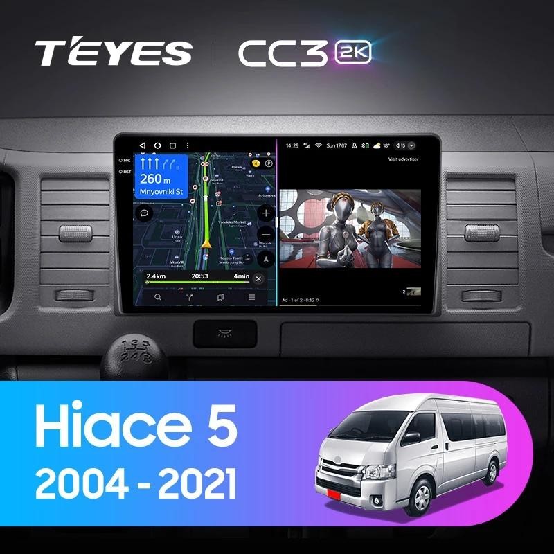 Teyes เครื่องเล่นมัลติมีเดีย วิทยุ CC3L CC3 2K สําหรับ Toyota Hiace XH10 H200 5 V 2004-2021 GPS Android 10 No 2din 2 din dvd
