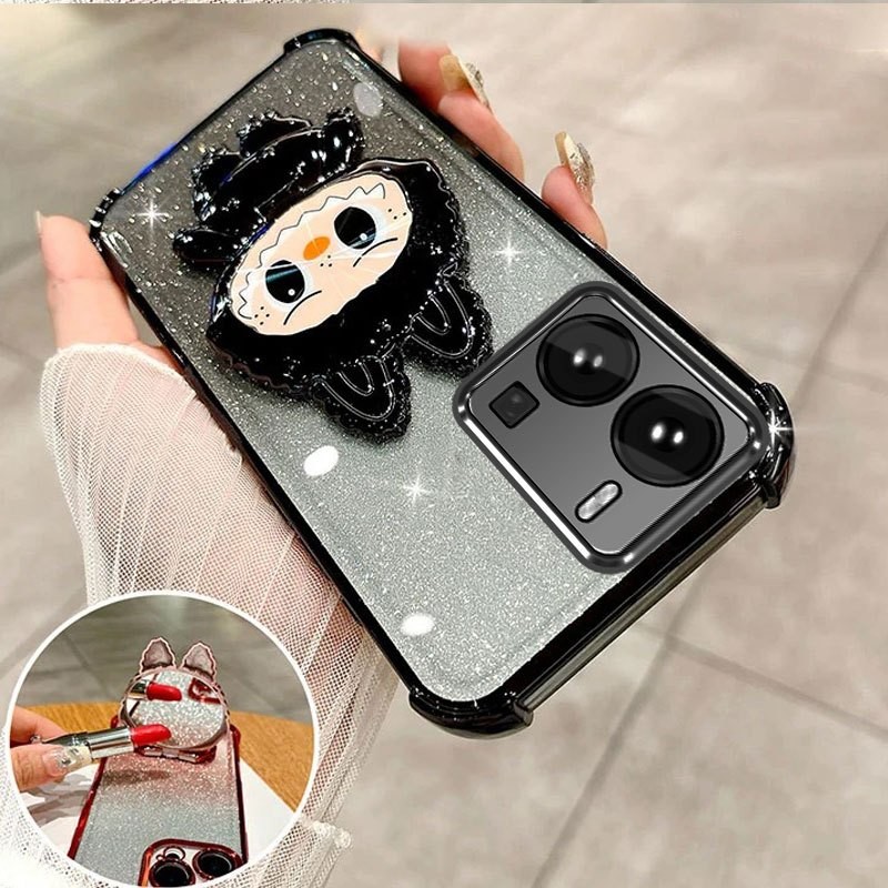 กันกระแทกcase สําหรับ vivo Y35 4G Loubu วงเล็บหรูหราไฟฟ้าไล่ระดับแฟลชผงออกแบบใหม่เคสโทรศัพท์ SJSFDD09