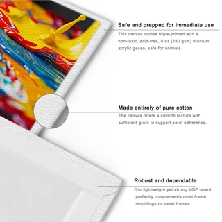เฟรมแคนวา แผ่นผ้าใบสีขาวสำหรับวาดรูป DIY Canvas Frame เฟรมผ้าใบวาดรูป เฟรมผ้าใบวาดรูป เฟรมจิ๋ว