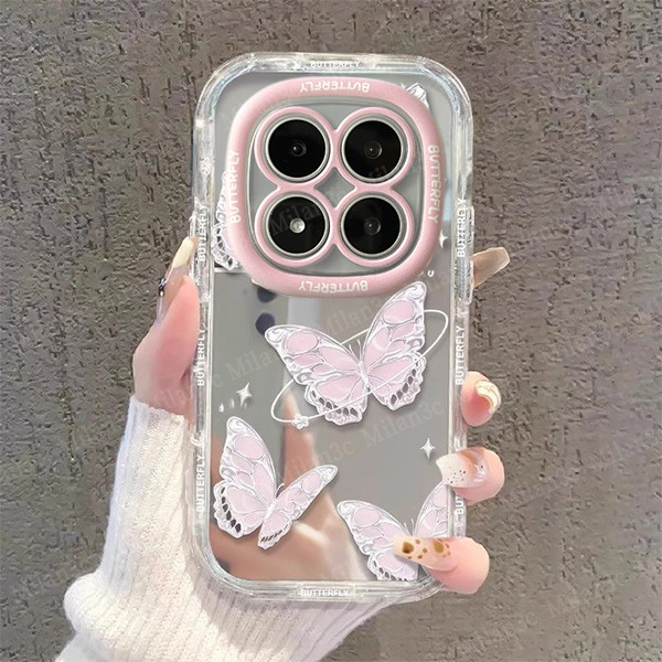 เคส Redmi Note 15 14 5G เคส Redmi Note 15 14 Pro 5G เคส Redmi Note 15 14 Pro Plus เคสซิลิโคนกันกระแทกพร้อมกระจกแต่งหน้า ดีไซน์ทันสมัย