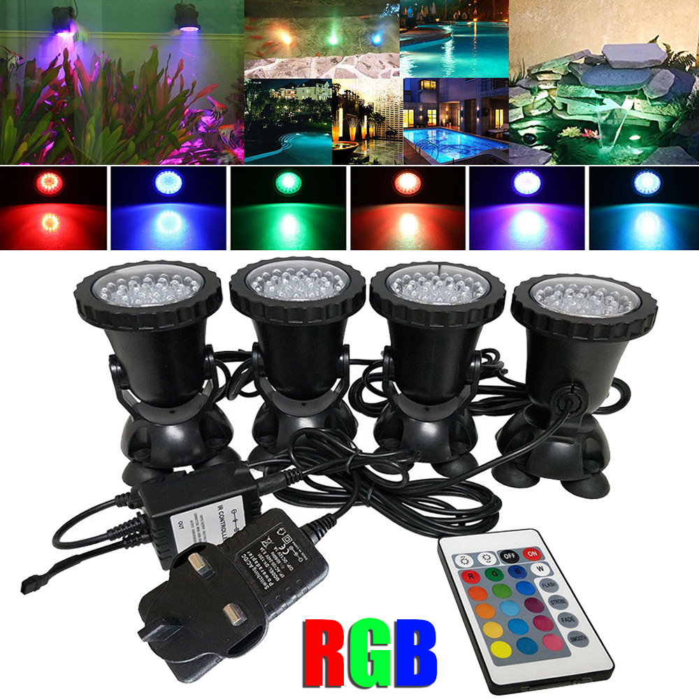 ไฟ LED ใต้น้ําโคมไฟกันน้ํา RGB 36leds แสงจุดใต้น้ําสําหรับสระว่ายน้ําน้ําพุบ่อน้ําสวนพิพิธภัณฑ์สัตว์น้ํา