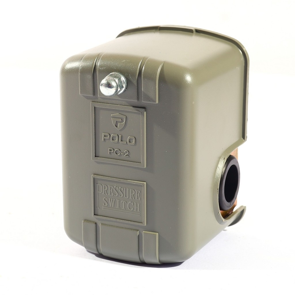 POLO สวิทช์แรงดัน 220 โวลต์ 1.38 - 2.76 บาร์ (20 - 40 PSI) รุ่น PC-2 เกลียวใน 1/4 นิ้ว อุณหภูมิสูงสุด 40-60°C (โปโล) ราคาถูก Shopee Lazada