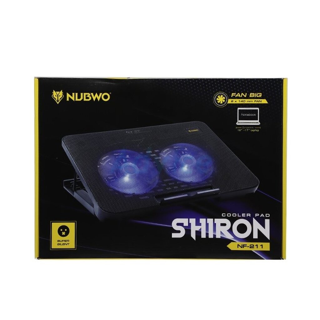 NUBWO SHIRON NF-211 พัดลมโน๊ตบุ๊ค 2ใบพัด BLUE RED BLACK ปรับระดับความสูงได้