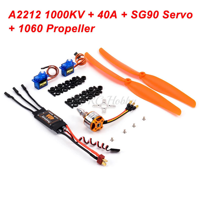 KS A2212 2212 1000KV 1400KV 2200KV Brushless Motor + 30A / 40A ESC + SG90 Servo สำหรับ RC เครื่องบิน