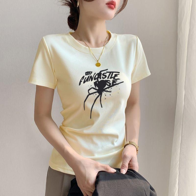 สไตล์ใหม่ของผู้หญิงเสื้อยืดแขนสั้นผ้าฝ้าย สำหรับผู้หญิง มาใหม่สำหรับฤดูร้อน เสื้อแขนสั้น - รูปที่ 2