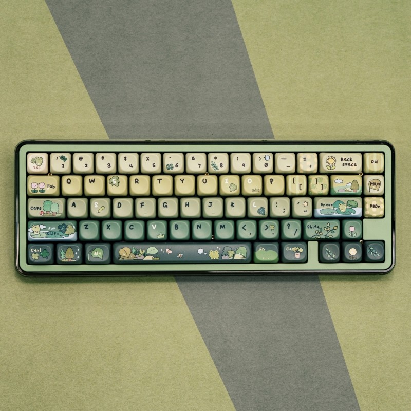 Kiiboom Rain Frog PBT key cap โรงงานเดิมน่ารัก 68/75/98 คีย์บอร์ดแบบกลไก 137 ครบชุด - รูปที่ 2