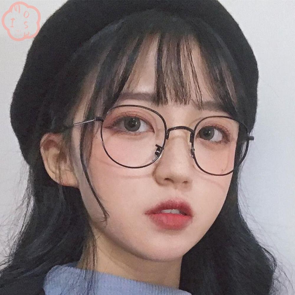 Mioshop แว่นตาคอมพิวเตอร์, UV 400 Protection Round Frame Blue Light Blocking Glasses, Retro Anti Glare Metal Anti Blue Light แว่นตา