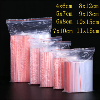 100-300ชิ้นพลาสติกใสซิปปิดผนึกถุง-ถุงเก็บสูญญากาศที่ใช้ซ้ําได้-ถุงบรรจุเครื่องประดับขนมอาหาร