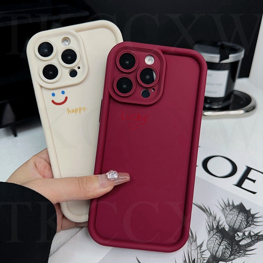 Simple Happy smiley face เคสโทรศัพท์สําหรับ OPPO A3 A3X A3S A5 AX5 AX5S A7 AX7 A12e A12 A8 A15 A15S 