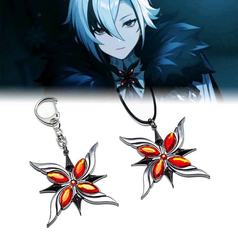 สร้อยคอโลหะ จี้เกม Genshin Impact Arlecchino The Knave เครื่องประดับคอสเพลย์ แฟชั่นสําหรับผู้ชาย ผู้หญิง