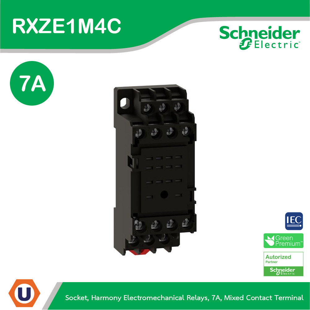 Schneider RXZE1M4C ขาเสียบสำหรับรุ่น4คอนแทค Socket RXZ-mixed contact -7A  250V-screw clamp-for relay