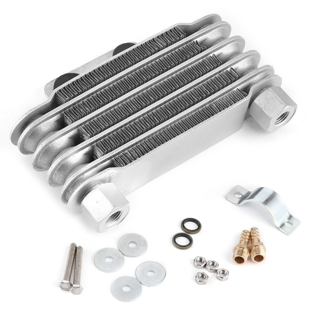 Motorcycle Oil Cooler Stable Performance Silver Larger Threaded Interface for 125CC-250CC ATV Dirt Bike Pit