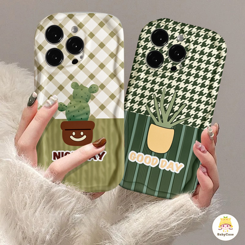 เคสโทรศัพท์อ่อนนุ่มสำหรับต้นกระบองเพชรสดที่เข้ากันได้ iPhone 15 11 13 12 14 Pro Max 7Plus XR X XS Max 7 8 Plus 13 mini