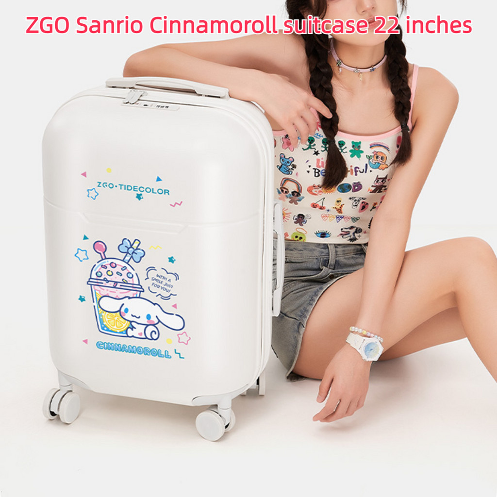 Zgo Sanrio Cinnamon Dog กระเป๋าเดินทาง ล้อลาก เสียงเงียบ คุณภาพสูง ขนาด 73.3 ซม. สําหรับนักเรียนหญิง