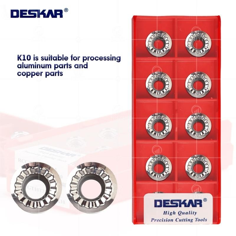 เม็ดมีดกลึงคาร์ไบด์ ของแท้ 100% RCGT1003MO RCGT10T3MO RCGT1204MO AL K10 CNC สําหรับเครื่องกลึง อลูมิเนียม 10 ชิ้น