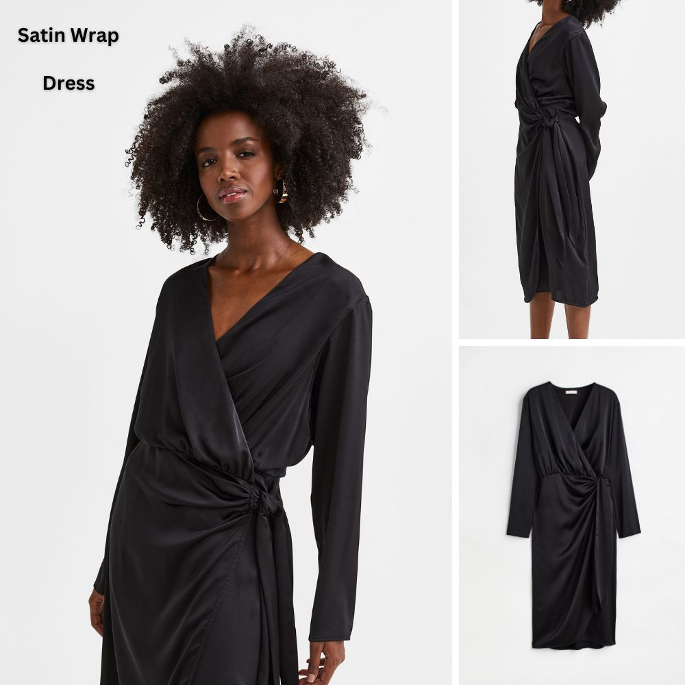 ชุดเดรสสตรีแขนยาวลําลอง Warp Midi (HMD506 WARP SATIN DR)