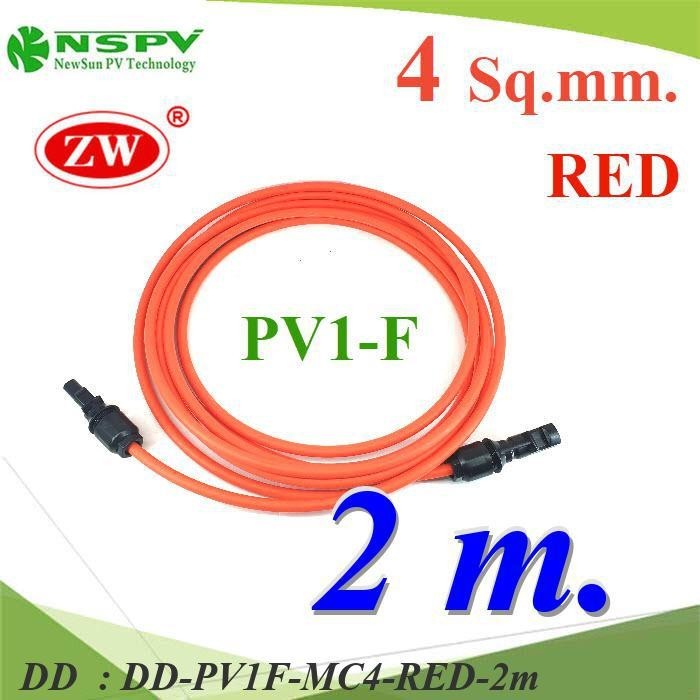 PV1F-MC4-RED-2m สายไฟโซลาร์เซลล์ สำเร็จรูป Solar Cerll PV1-F DD