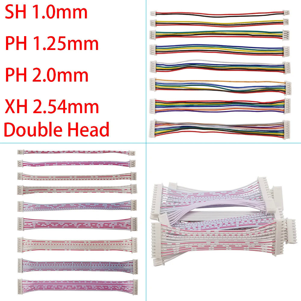 ปลั๊กเชื่อมต่อสายเคเบิล JST SH 1.0 1.25 PH 2.0 XH 2.54 2P-12 Pin JST 1.0 1.25 2.0 2.54 100 มม. 200 ม