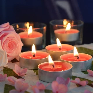 🔥พร้อมจัดส่ง!!เทียนถ้วย เทียนสปา แพ็ค 50 ก้อน สีขาว ไร้กลิ่น Candles เทียนหอมน่ารัก ไม่มีกลิ่น