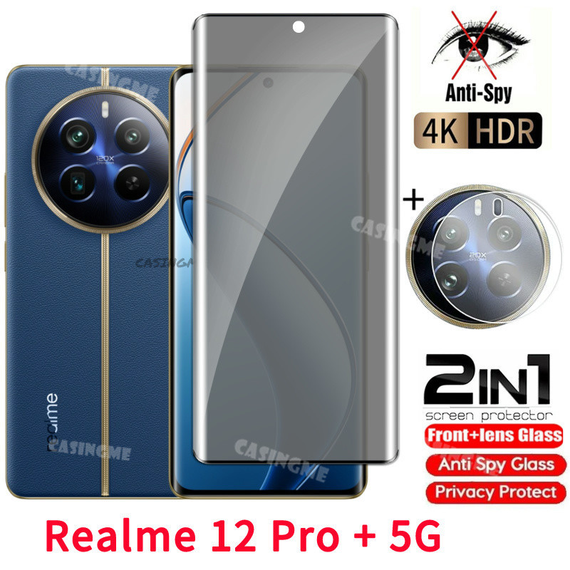 Realme 13 Pro + 5G 2024 กระจกนิรภัยส่วนตัว Anti-Spy คลุมทั้งหมดปกป้องหน้าจอ Anti Peek ฟิล์มความเป็นส่วนตัวสําหรับ Realme12 Pro + 12Pro+ Realme 12 Pro + Plus 5G Anti Peek ฟิล์มความเป็นส่วนตัว
