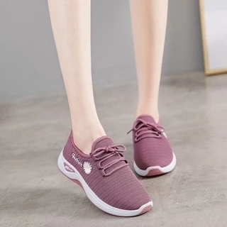 SE-040 รองเท้าผ้าใบผู้หญิง สีพื้น ดอกเดซี่ หวาน น่ารัก แฟชั่น ทรงสวย ใส่ทำงาน ใส่เที่ยว สบายเท้า