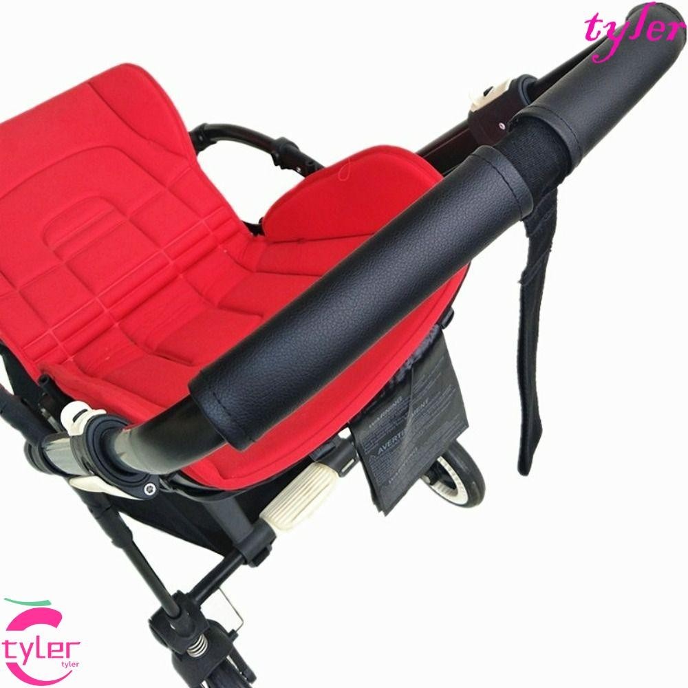 Tyler ปลอกหนัง PU หุ้มมือจับรถเข็นเด็ก มีซิป สีพื้น 2 ชิ้น ต่อชุด