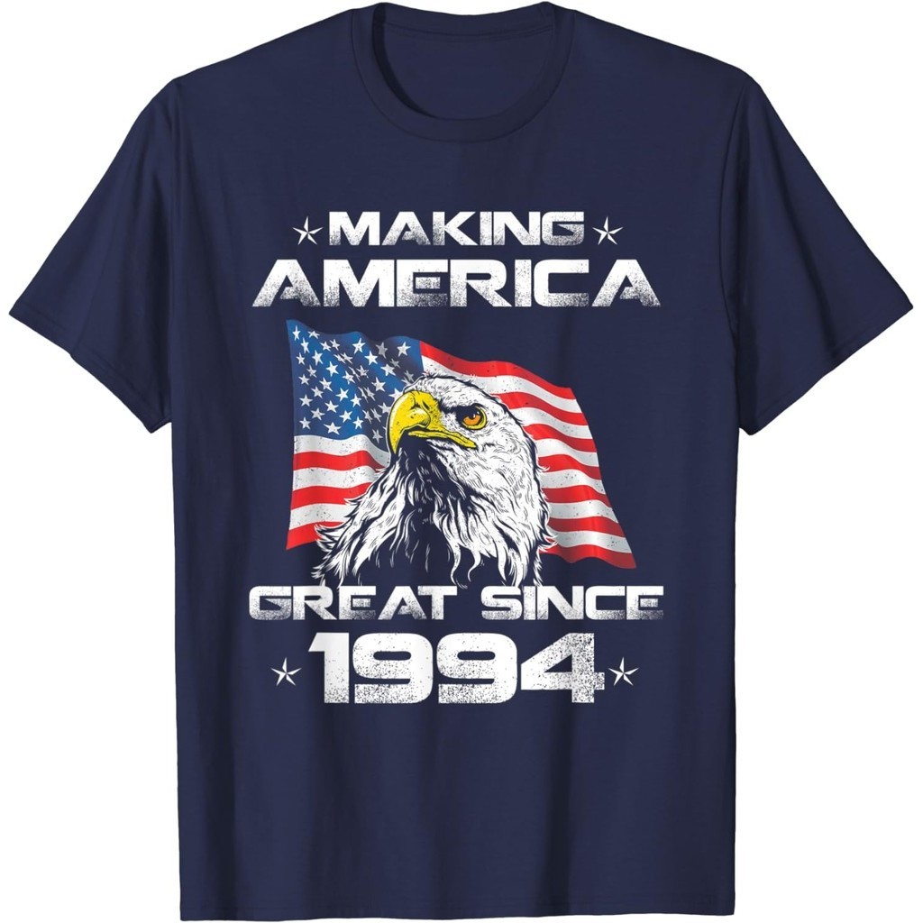 เสื้อยืดผ้าฝ้ายผู้ชาย 26th Birthday USA Flag Making America Great ตั้งแต่ปี 1994 เสื้อยืด 4XL , 5XL 