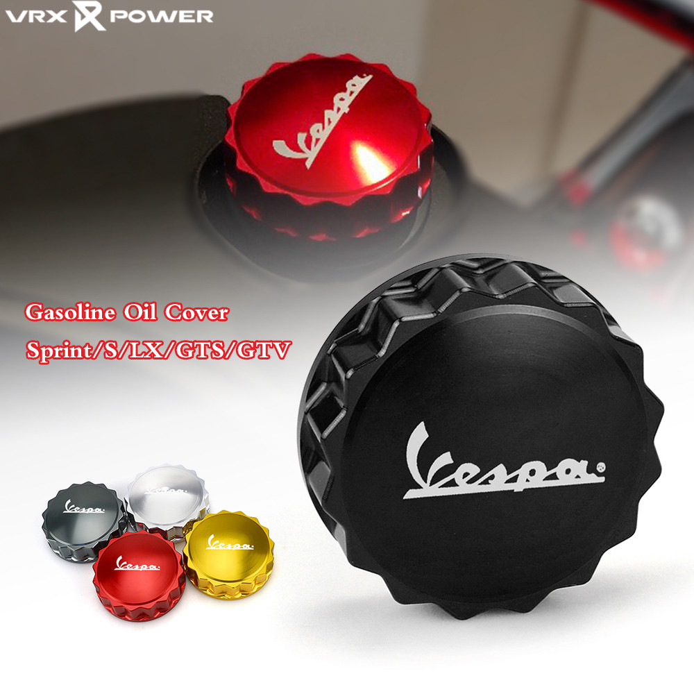 ฝาครอบน้ํามันเบนซิน CNC สําหรับรถจักรยานยนต์ Vespa S125 LX150 Sprint Primavera 150 GTS GTV HPE