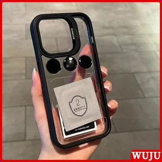 WUJU เคสโทรศัพท์มือถืออะคริลิคใส กันกระแทก ปิดด้านหลัง ป้องกันเลนส์กล้อง พร้อมแหวนขาตั้งโลหะ หรูหรา สําหรับ เคส เข้ากันได้สำหรับ เคสไอโฟน Case Compatible For iPhone 17 16 11 12 13 14 15 Pro Max Plus Air