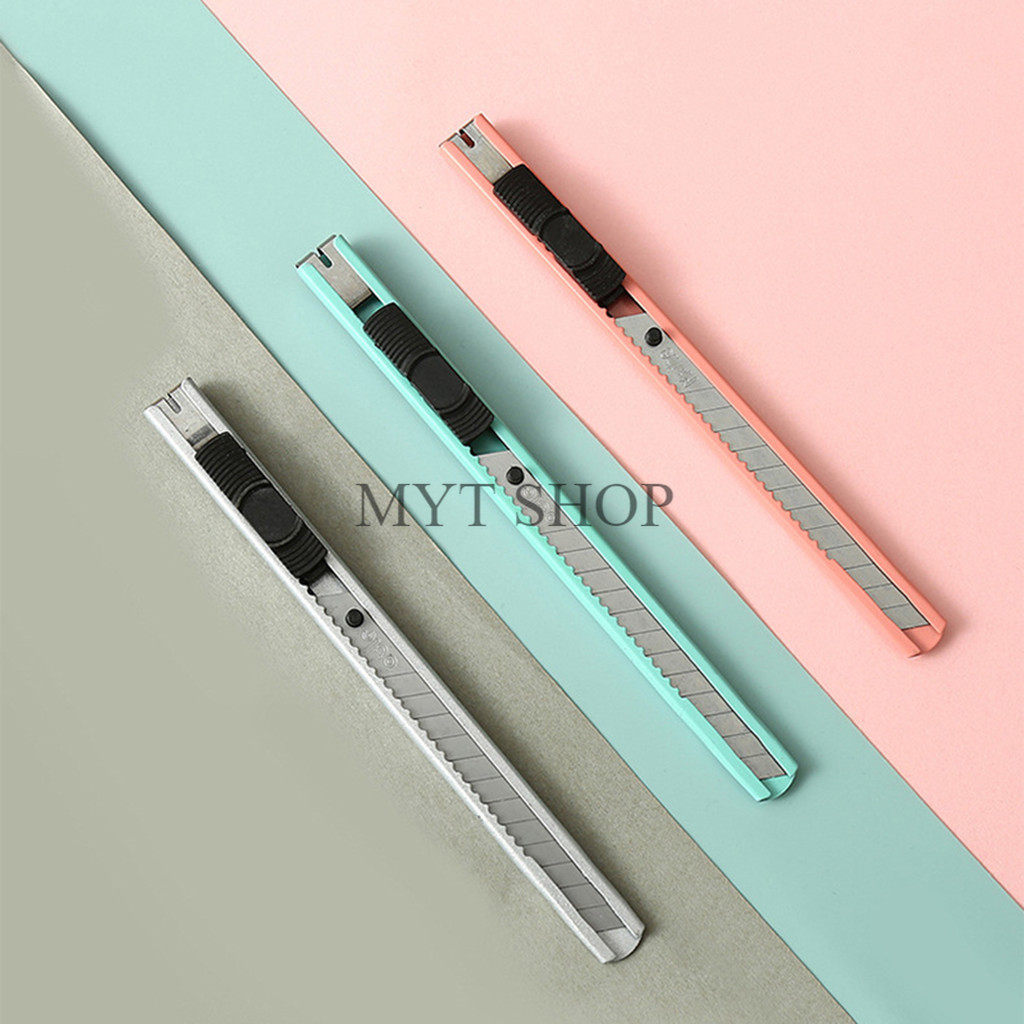 คัตเตอร์ อเนกประสงค์ มีดคัตเตอร์ คัตเตอร์ด้ามแสตนเลส 3 สี คัตเตอร์เหล็ก คุณภาพสูง พร้อมส่งในไทย