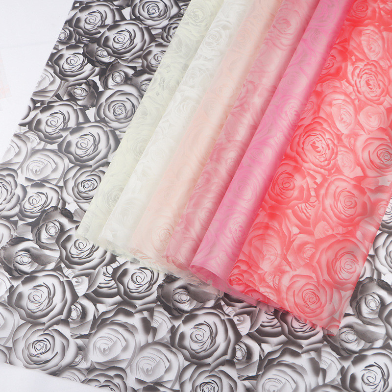 20 ชิ้น 57x57 ซม.กันน้ํา Misty Nosa กระดาษ Rose Beauty Bouquet บรรจุภัณฑ์กระดาษดอกไม้ของขวัญกระดาษห่