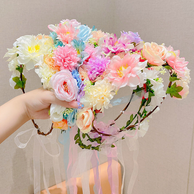ที่คาดผม มงกุฎเจ้าหญิง ดอกไม้ ประดับมุก สําหรับเพื่อนเจ้าสาว